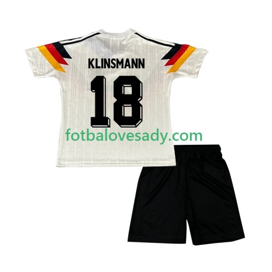 Německo Retro Klinsmann 18 1990 Děti Fotbalový dres Domácí Krátký rukáv