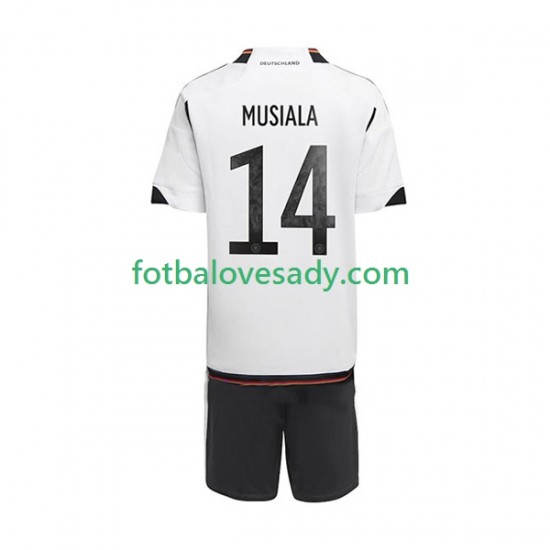 Německo Musiala 14 Děti Fotbalový dres Domácí Mistrovství světa 2022 Krátký rukáv