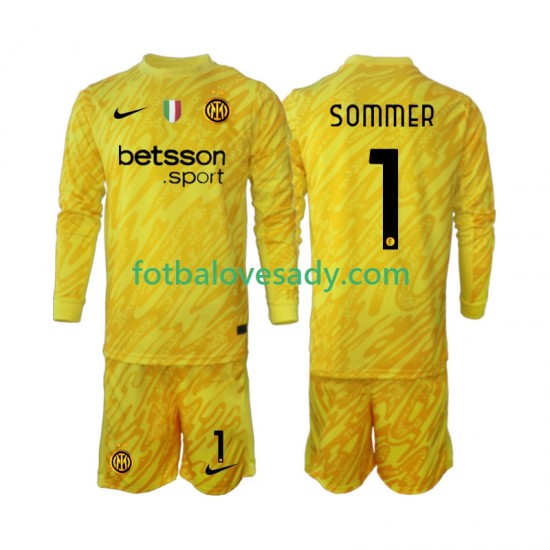 Inter Milán Brankář Yann Sommer 1 Děti Fotbalový dres Venkovní 2024-2025 Dlouhý rukáv