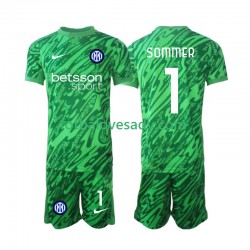 Inter Milán Brankář Yann Sommer 1 Děti Fotbalový dres Domácí 2024-2025 Krátký rukáv