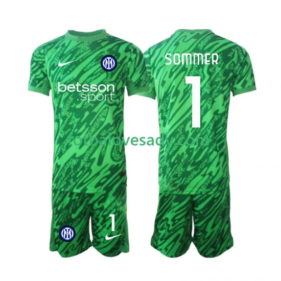 Inter Milán Brankář Yann Sommer 1 Děti Fotbalový dres Domácí 2024-2025 Krátký rukáv