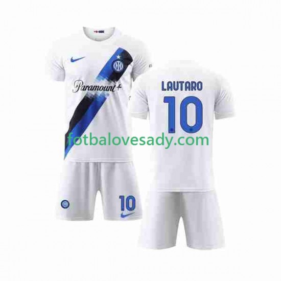 Inter Milán Lautaro Martinez 10 Děti Fotbalový dres Venkovní 2023-2024 Krátký rukáv