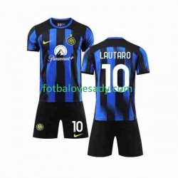 Inter Milán Lautaro Martinez 10 Děti Fotbalový dres Domácí 2023-2024 Krátký rukáv