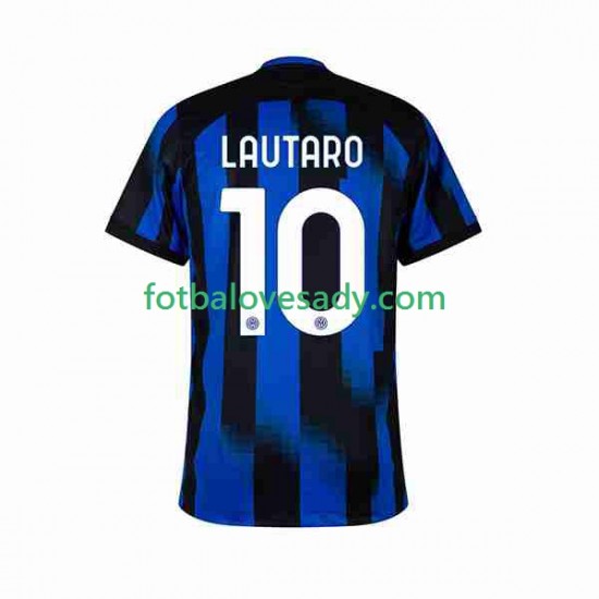 Inter Milán Lautaro Martinez 10 Muži Fotbalový dres Domácí 2023-2024 Krátký rukáv