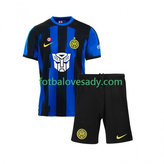 Inter Milán Transformers Děti Fotbalový dres Domácí 2023-2024 Krátký rukáv