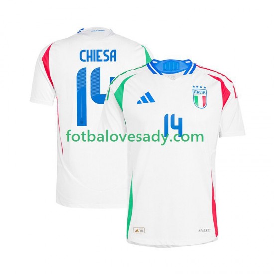 Itálie Bílý Chiesa 14 Muži Fotbalový dres Venkovní Euro 2024 Krátký rukáv