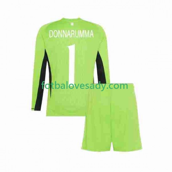Itálie Brankář Donnarumma 1 2023 Děti Fotbalový dres Domácí Dlouhý rukáv