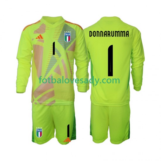 Itálie Brankář Donnarumma 1 Děti Fotbalový dres Domácí Euro 2024 Dlouhý rukáv