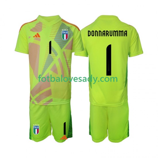 Itálie Brankář Donnarumma 1 Děti Fotbalový dres Domácí Euro 2024 Krátký rukáv