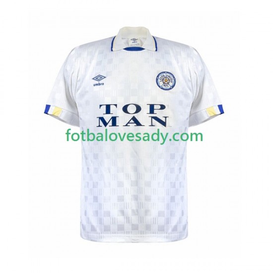 Leeds United Retro 1989-1990 Muži Fotbalový dres Domácí Krátký rukáv
