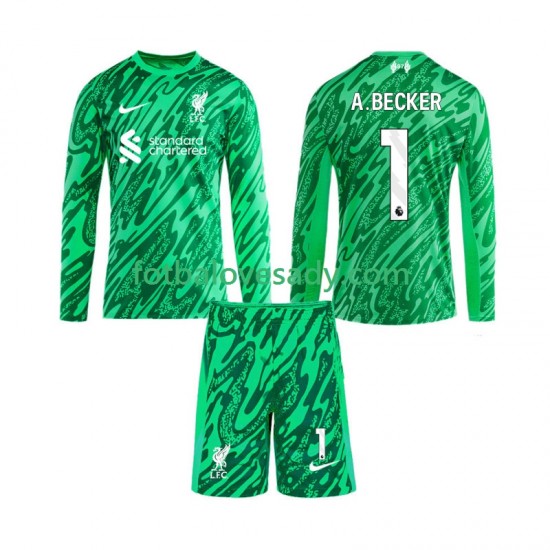 Liverpool Brankář Alisson Becker 1 Děti Fotbalový dres Venkovní 2024-2025 Dlouhý rukáv