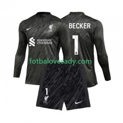 Liverpool Brankář Alisson Becker 1 Děti Fotbalový dres Domácí 2024-2025 Dlouhý rukáv