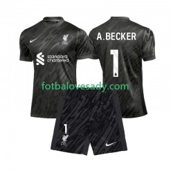 Liverpool Brankář Alisson Becker 1 Děti Fotbalový dres Domácí 2024-2025 Krátký rukáv