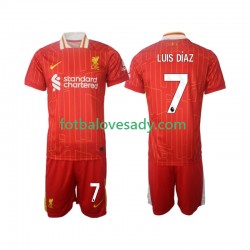 Liverpool Luis Diaz 7 Děti Fotbalový dres Domácí 2024-2025 Krátký rukáv