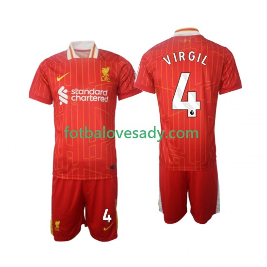 Liverpool Virgil 4 Děti Fotbalový dres Domácí 2024-2025 Krátký rukáv