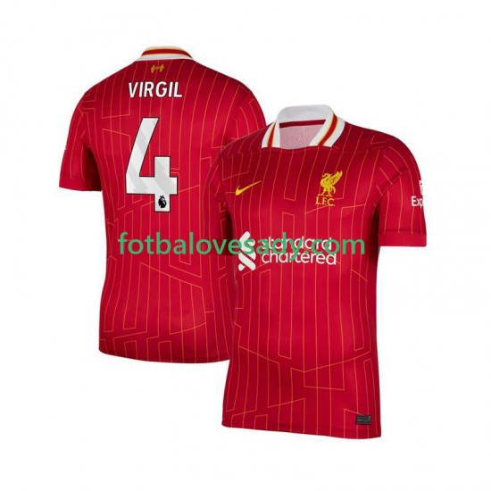 Liverpool Červené Virgil van Dijk 4 Muži Fotbalový dres Domácí 2024-2025 Krátký rukáv