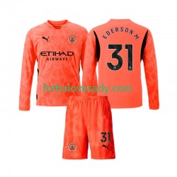 Manchester City Brankář Ederson Moraes 31 Děti Fotbalový dres Venkovní 2024-2025 Dlouhý rukáv