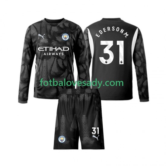 Manchester City Brankář Ederson Moraes 31 Děti Fotbalový dres Čtvrtý 2024-2025 Dlouhý rukáv