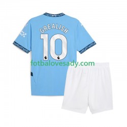 Manchester City Modrý Jack Grealish 10 Děti Fotbalový dres Domácí 2024-2025 Krátký rukáv
