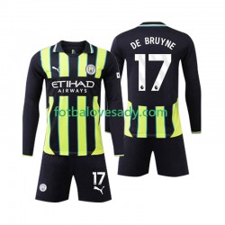 Manchester City Kevin De Bruyne 17 Děti Fotbalový dres Venkovní 2024-2025 Dlouhý rukáv