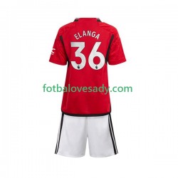 Manchester United Anthony Elanga 36 Děti Fotbalový dres Domácí 2023-2024 Krátký rukáv