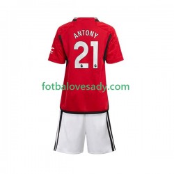 Manchester United Antony Matheus 21 Děti Fotbalový dres Domácí 2023-2024 Krátký rukáv