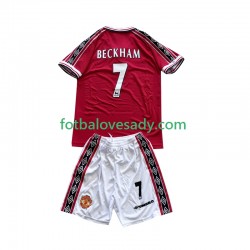 Manchester United Retro Beckham 7 1998-1999 Děti Fotbalový dres Domácí Krátký rukáv