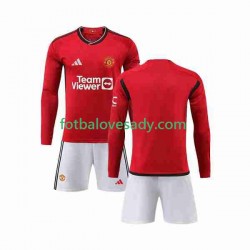 Manchester United Děti Fotbalový dres Domácí 2023-2024 Dlouhý rukáv