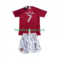Manchester United Retro Cristiano Ronaldo 7 Champion League 2007 Děti Fotbalový dres Domácí Krátký rukáv