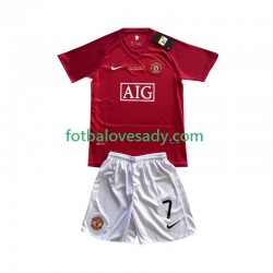 Manchester United Retro Cristiano Ronaldo 7 Champion League 2007 Děti Fotbalový dres Domácí Krátký rukáv