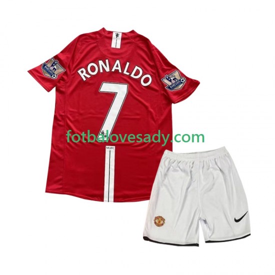 Manchester United Retro Cristiano Ronaldo 7 2007 Děti Fotbalový dres Domácí Krátký rukáv