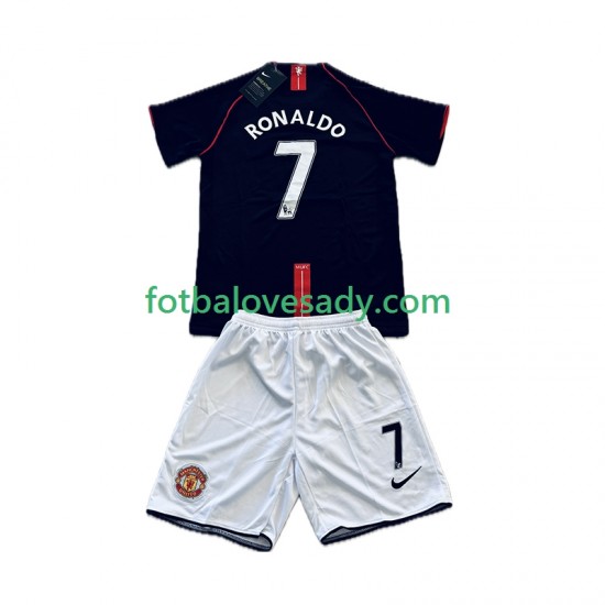 Manchester United Retro Cristiano Ronaldo 7 2007-2008 Děti Fotbalový dres Venkovní Krátký rukáv