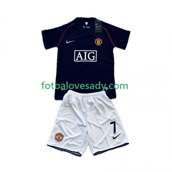 Manchester United Retro Cristiano Ronaldo 7 2007-2008 Děti Fotbalový dres Venkovní Krátký rukáv