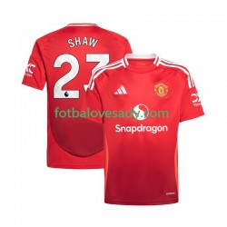 Manchester United Červené Luke Shaw 23 Muži Fotbalový dres Domácí 2024-2025 Krátký rukáv