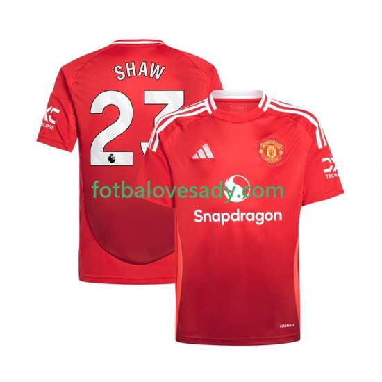 Manchester United Červené Luke Shaw 23 Muži Fotbalový dres Domácí 2024-2025 Krátký rukáv
