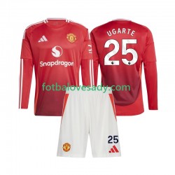 Manchester United Manuel Ugarte 25 Děti Fotbalový dres Domácí 2024-2025 Dlouhý rukáv