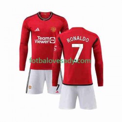 Manchester United Ronaldo 7 Děti Fotbalový dres Domácí 2023-2024 Dlouhý rukáv