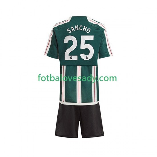 Manchester United Sancho 25 Děti Fotbalový dres Venkovní 2023-2024 Krátký rukáv