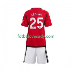 Manchester United Sancho 25 Děti Fotbalový dres Domácí 2023-2024 Krátký rukáv
