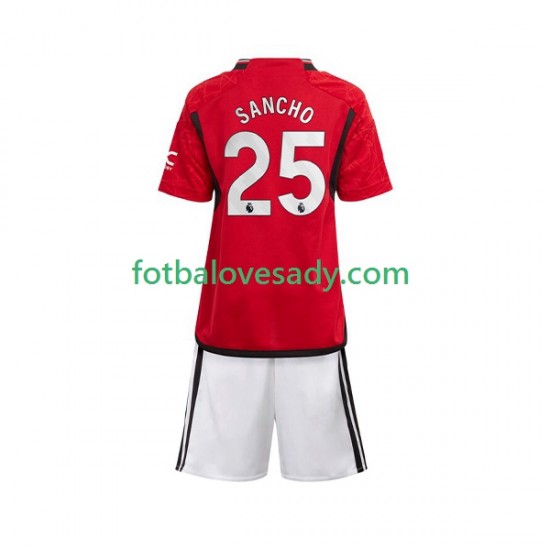 Manchester United Sancho 25 Děti Fotbalový dres Domácí 2023-2024 Krátký rukáv