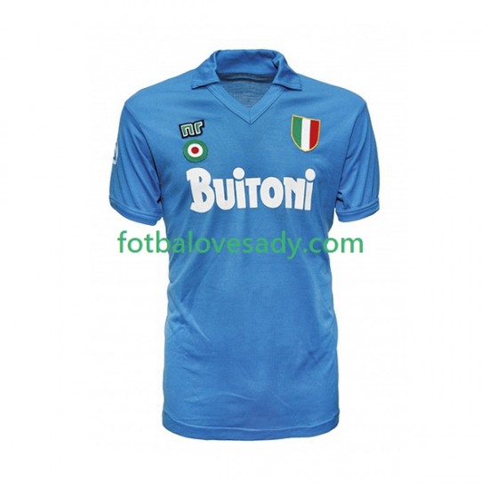 SSC Neapol Retro 1987 1988 Muži Fotbalový dres Domácí Krátký rukáv