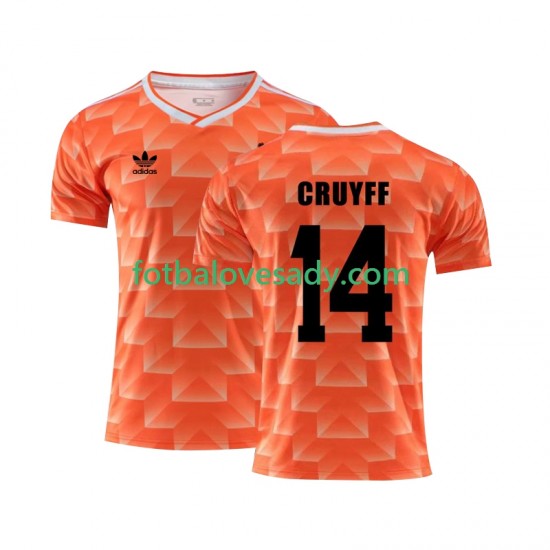 Nizozemsko Retro Cruyff 14 1988 Muži Fotbalový dres Domácí Krátký rukáv