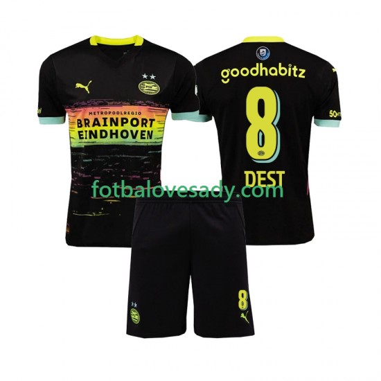 PSV Eindhoven Sergino Dest 8 Děti Fotbalový dres Venkovní 2024-2025 Krátký rukáv