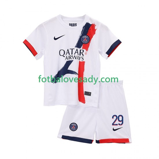 Paris Saint-Germain Bradley Barcola 29 Děti Fotbalový dres Venkovní 2024-2025 Krátký rukáv