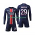 Paris Saint-Germain Bradley Barcola 29 Děti Fotbalový dres Domácí 2024-2025 Dlouhý rukáv