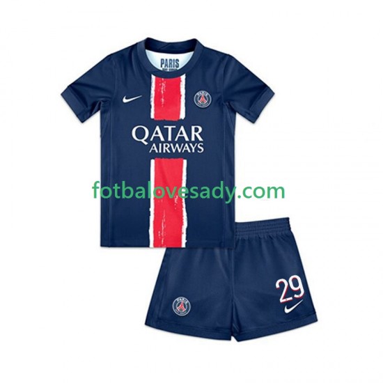 Paris Saint-Germain Bradley Barcola 29 Děti Fotbalový dres Domácí 2024-2025 Krátký rukáv