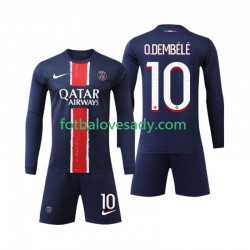 Paris Saint-Germain O Dembele 10 Děti Fotbalový dres Domácí 2024-2025 Dlouhý rukáv