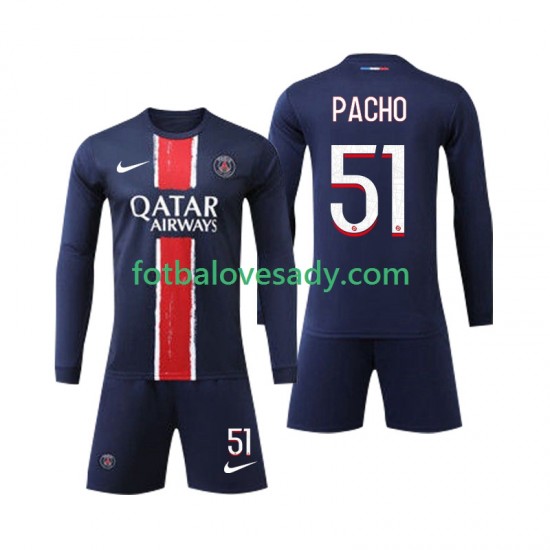 Paris Saint-Germain Pacho 51 Děti Fotbalový dres Domácí 2024-2025 Dlouhý rukáv