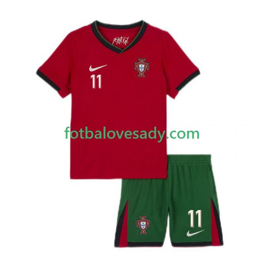 Portugalsko Joao Felix 11 Děti Fotbalový dres Domácí Euro 2024 Krátký rukáv