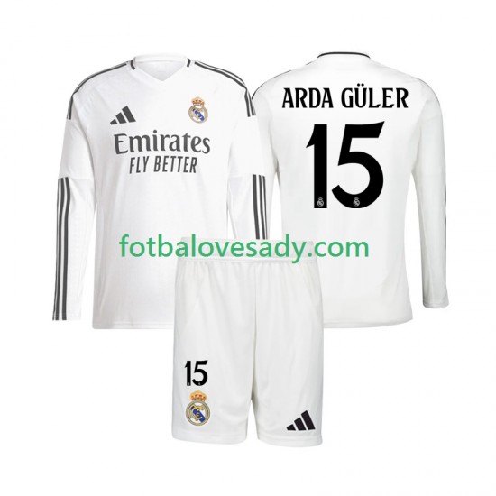 Real Madrid Arda Guler 15 Děti Fotbalový dres Domácí 2024-2025 Dlouhý rukáv